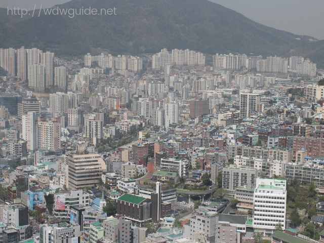 釜山タワーから見た釜山の町